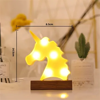 Mini LED Nočné Svetlo Stolové Lampy, Osvetlenie Interiéru Pre Strany Miestnosti na batériový Flamingo Kaktus Anjel Snowflake Jednorožec ako Dary