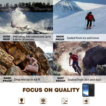 Vojenskej Úrovni PIX68 PET Obrazovke Vodotesné puzdro Pre Samsung Galaxy S9, Vodné športy, Potápanie Kryt Pre Samsung S9 Plus Pre Surfovanie