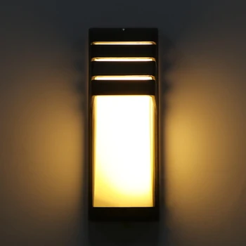 Nepremokavé Vonkajšie 12W LED Nástenné svietidlo Čierna Hliník Nástenné Svietidlo Záhradu, Nádvorie, Chodby, Balkón Sconce Svetlo AC85-265V