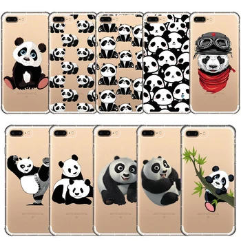Mäkké tpu telefón prípade panda roztomilý vzor kryt pre iphone 12 11 Pro Max 6 6 7 8 plus X XR XS 5 5S SE 2020