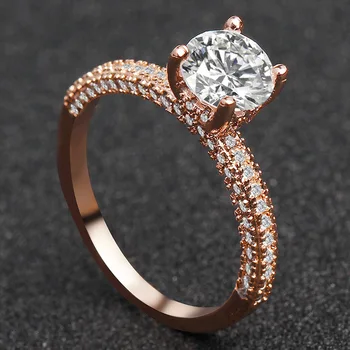 Najpredávanejšie nový flash diamond kolo princezná krúžok Európskych a Amerických módnych žena zapojenie svadobné diamantový prsteň ring