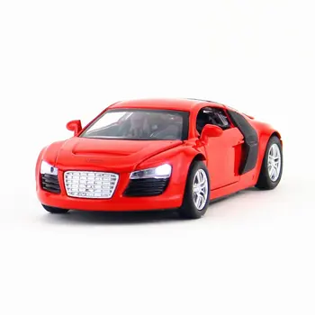 Doprava Zadarmo/Diecast Toy Model/1:32 Mierka/Audi R8 Super Auto/Pull Back/Sound & Light Auto/Vzdelávacie Kolekcia/Darček Pre Dieťa