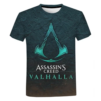2020 Horúca Hra Assassins Creed Valhalla 3D T Shirt Muži Ženy Lete Bežné Nadrozmerné T-shirt Harajuku Streetwear Cool Tričko