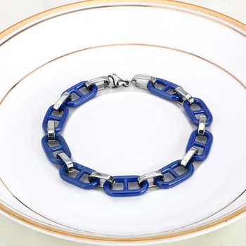 Nový Príchod Ženy Náramok Zdravie Modrá Keramické Náramky Z Nerezovej Ocele Duté Vintage Trendy Pre Ženy Módne Šperky Dary