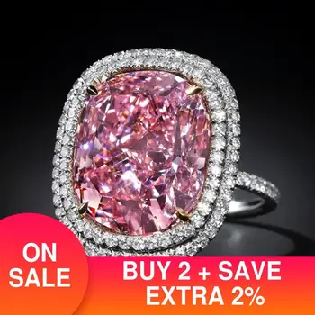 Najlepšie predávajúcich luxusných ružové oválne 925 sterling silver zásnubný prsteň pre ženy lady výročie darček šperky veľkoobchod moonso R5233