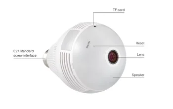ICSEE 360-Stupňový LED Svetlo, 960P Bezdrôtový Panoramatické Home Security Bezpečnosť WiFi CCTV Fisheye Žiarovky Lampy IP Kamera Dva Spôsoby, ako Audio
