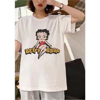 2020 Lete Ležérne Módne Harajuku Betty BOOP dámske tričká, Vintage Estetické T Nové Tričko Biele Krátky Rukáv ženské oblečenie