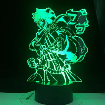Radu jojo je Bizarné Dobrodružstvo Star Platinum Japonské Anime Diaľkové stolná Lampa pre Deti 3D Led 7 Farieb Svetla Cartoon Darček