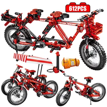 Mesto Tvorca Požičovňa Horských Bicyklov Model Stavebné Bloky Technic Zmes Požičovňa Áut DIY Tehly Hračky pre Deti,