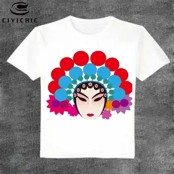 CIVI ELEGANTNÉ Letné Tees Čínskych Etnických Dráma Print T Shirt Žena Pekingu Peking Opera T-shirt Muž Orientálna Retro Voľné Topy WST139