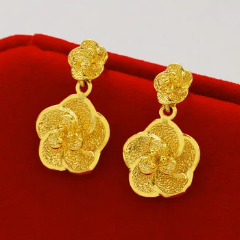 Minimalistický Šperky kvet tvar Náušnice Pre Ženy 24K zlata, Šperkov Brincos 2020 Módne Stud Náušnice, šperky, takže bijoux