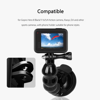 Pre Gopro Hero 8 7 6 5 Black Akcia fotoaparát pre DJI OSMO Príslušenstvo Nastaviteľné Auto prísavky Adaptér okenného Skla Mount