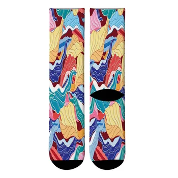 Nový Návrhár Bežné Ženy Šaty Ponožky Módne Farebné Maľby Zábavné Šťastný Dlhé Ponožky Strany Ponožky Darčeky 5ZWL33