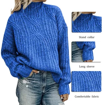 2020 618 Turtleneck Pletený Sveter Jeseň Zima Knitwear Plus Veľkosť Štíhle Pevné 2020 Pevné Pulóver Teplé Bežné Sveter Ženy