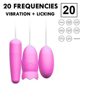 20 Rýchlosti Jazyk Ústne Lízanie Vibrátory USB Vibračné Vajíčka G-spot Pošvy Masáž Klitorisu Stimulátor Sexuálne Hračky pre Ženy, Sex Shop