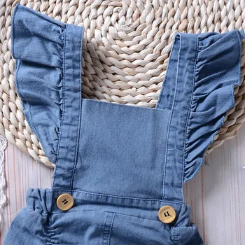 2020 Lete Novorodenca Dievča Oblečenie Letné Nové Denim Prehrabať Romper Jumpsuit Sunsuit Playsuit Pre Novorodenca