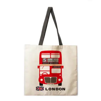 Ženské plážová taška skladacia taška cez rameno nákupní taška Britský štýl vytlačené tote bag bielizeň bežné tote bag opakovane