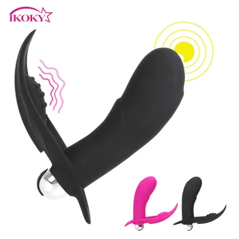 IKOKY Nositeľné Vibrátor, Dildo Vibračné Nohavičky Vaginálne Masáž G Mieste Stimulátor Klitorisu 10 Stimulácia Sexuálne Hračky pre Ženy