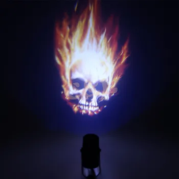 3D Dark Knight Motocykel Ghost Rider Skull Logo Tieň Laserový Projektor LED Svetlo