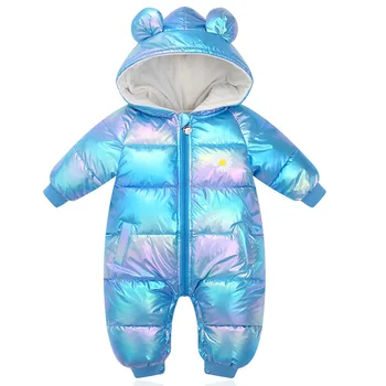 Zimné detské Potápačské stiahol bavlna polstrované oblek 2020 nové dieťa liana Dieťa Plyšové Romper jeden kus oblek pre chodiť