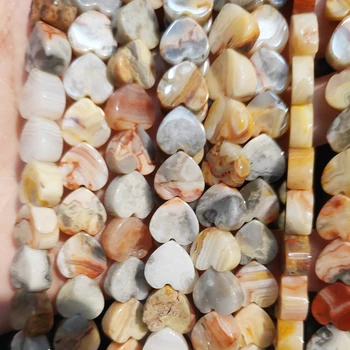 Prírodné Blázon Agates kameň korálky v tvare srdca korálky šperky DIY dodávky náramok príslušenstvo 15 cm, 10 * 10 mm