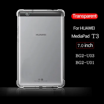 Shockproof silikónové puzdro na Huawei MediaPad T3 7.0 3G BG2-U03 BG2-U01 transparentné gumy zadný kryt pružný nárazník