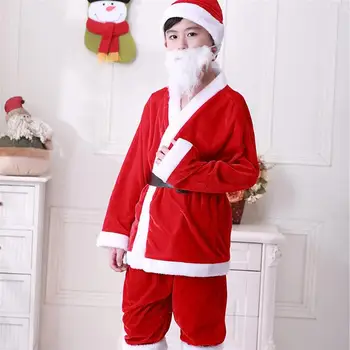 1 Nastavte Santa Claus Kostým Vianočný Kostým Vianočné Oblečenie Cosplay Kostým