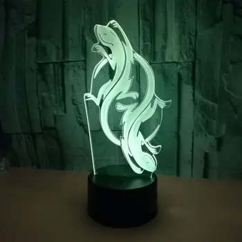 Gecko Model 3D LED Nočné Svetlo 7 Farieb Blikajúce Diaľkový Dotykový Snímač Usb Ilúziu 3D Lampa Domov Spálne Dekorácie Stolná Lampa
