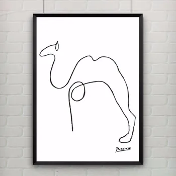 Pablo Picasso Camel Vytlačiť Plátno Abstraktné Zvieratá Minimalistický Wall Art Deti Miestnosť, Bar, Kancelárie, Domova, rám nie je zahrnuté