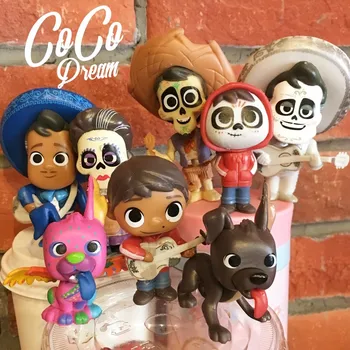Disney Nové 8pcs/set Film Coco Pixar Miguel Riveras 5-9 cm Znakov Obrázok Hračky Kolektory Miguel Ernesto de la Cruz De Hračka