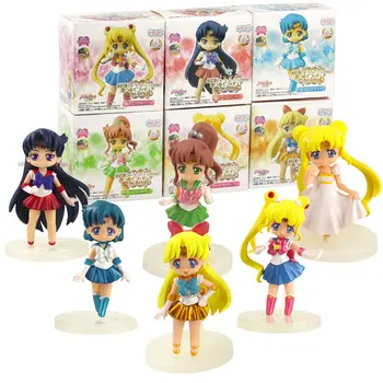 6pcs/set Princezná Pokoj Námorník Jupiter, Venuša, Mars, Merkúr Sailor Moon PVC Obrázok Akcia Zberu Model Hračky pre Deti, Dievčatá
