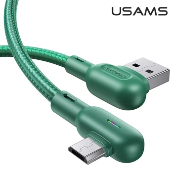 USAMS 90 Stupňov, Typ C Kábel pre Samsung S20 Redmi Poznámka 9s 7 Nabíjací Kábel pre iPhone X 11 Pro Max X Reverzibilné Micro USB Kábel
