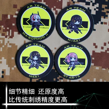 Anime Hry Dievčatá, Frontline UMP9 HK461 UMP45 404 Boj Patch Odznak Vyšívané Háku & Slučky 8 cm