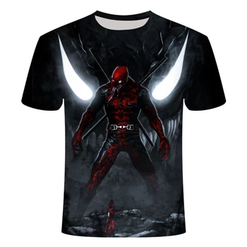 Americký anime Deadpool Tričko Tee 3D tlač T-shirt veľkých mužov a ženy, fitness oblečenie pánske tričko zábava bežné T-shirt