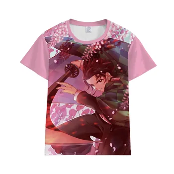 Anime Kimetsu Č Yaiba T Shirt pre Mužov, Ženy, Deti Tričko Tee Topy Japonský Kawaii Démon Vrah Dospievajúci Chlapec, Dievča Harajuku