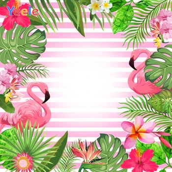 Letné Flamingo Tropické Novorodenca Sprcha Narodeninovej Party Ružová Vinyl Pozadie Fotografie Pozadie Pre Photo Studio Strieľať