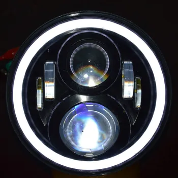 7. Motor Projektor LED Halo Svetlomet S Denných prevádzkových svetlo Pre Harley Switchback MODIFIKÁCIA Fat Boy FLSTF Road King FLHR