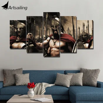 ArtSailing HD tlače 5 pannels plátno na maľovanie Spartan Tristo Bojovníkov wall art obrázky pre obývacia izba domáce dekorácie