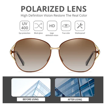 Pro Acme Diamond Kovový Rám Ženy Polarizované slnečné Okuliare Gradient Objektív Dámy Motýľ Slnečné okuliare Odtiene pre Ženy UV400 PC1614