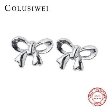 Colusiwei Štýlový Bowknot Stud Náušnice Jednoduchý Minimalistický Dizajn Elegantný Ušné Štuple Skutočné 925 Sterling Silver Módne Šperky
