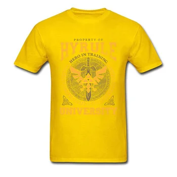 Hyrule Univerzita T-shirt Mužov Legend Of Zelda T Shirt Zelda Hráč Tričko Custom Vintage List Logo Tees Bavlna Čierne Šaty