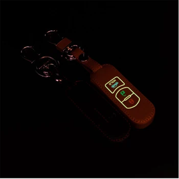 ZAD Nový Príchod 2 3 Tlačidlá Svetelný Kožené Kľúča Vozidla Kryt prípade, MAZDA 2 3 6 M6 M3 CX-5 CX-7 smart Auto tlačidlo žiariť v tme