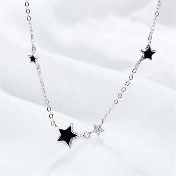 2019 black star Pentagram kubický zirkón prívesok náhrdelníky žena reťaze priateľmi šperky boho deň matiek darček KXL1097