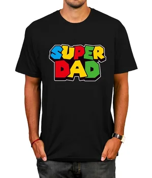 Sunfiz YF Super Otec T-Shirt Mario Luigi Otcov, Deň Darček Pre Otca SofSpun FOTL XS-2XL Tee Top Tričko Bavlna Tee Košele