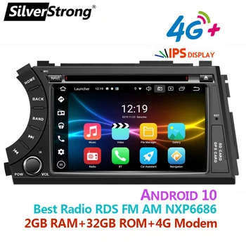 4G Modem IPS Actyon Android10 2DIN Auto DVD pre Ssangyong Kyron Korando SilverStrong GPS Rádia 2DIN DSP CARPLAY