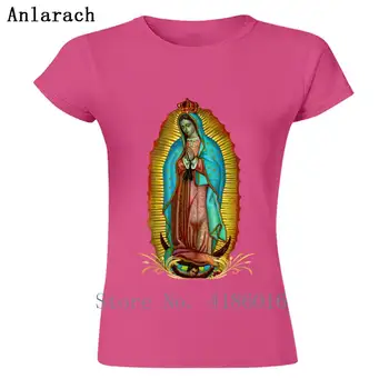 Panna Mária Z Guadalupe Panny Márie 07 Tričko Plus Veľkosť Dizajnér Pohodlné Ženy Tričko Písmená Hiphop Topy Anti-Wrinkle Jar