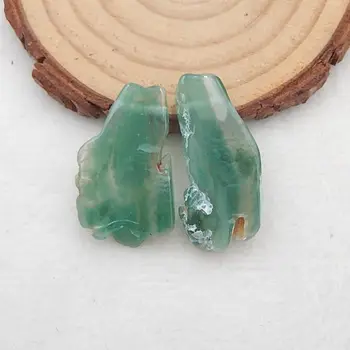 Prírodný Kameň Zelená Chalcedony Módne Náušnice Perličiek 26x16x4mm 6 g Semiprecious Kameň Náušnice Jemné Jewellry Príslušenstvo