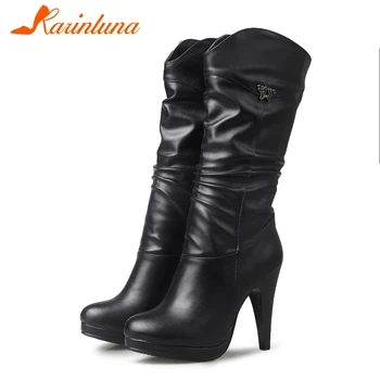 Karinluna 2019 dropship veľká veľkosť 32-46 retro vysoké podpätky, topánky dámske žena, topánky na platforme mic-teľa topánky ženské topánky ženy