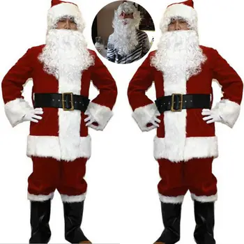 Najnovšie Vianočné Santa Claus Parochňu Fúzy Nastaviť Obliecť Kostým Príslušenstvo Cosplay