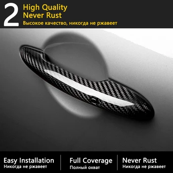 Black Carbon Fiber Dverí Rukoväť Kryt pre Opel Chevrolet Sonic Aveo Barina 2012~2020 2019 Príslušenstvo Nálepky Výbava Nastaviť Chrome